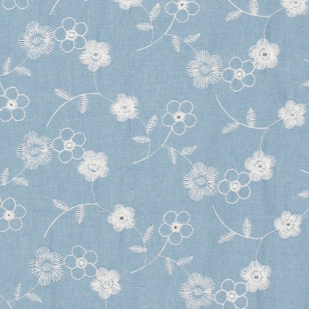 Denim m. broderi 