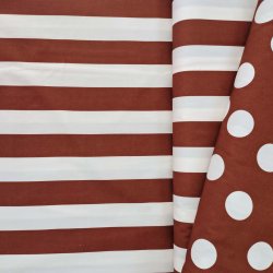 Bomulds Poplin // Stribet Brun Hvid