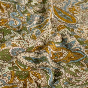 Viskose Jersey // Paisley okker bl�
