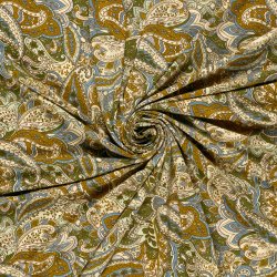 Viskose Jersey // Paisley okker bl�