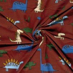 Bomulds Jersey Terry //  Brune bl� Dinoer
