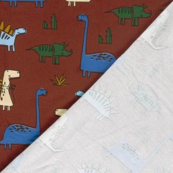 Bomulds Jersey Terry //  Brune bl� Dinoer