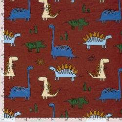 Bomulds Jersey Terry //  Brune bl� Dinoer