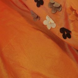 Taft // Orange blomst brun