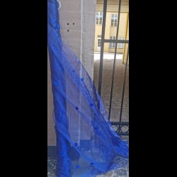 Organza 59,- Kobolt bl blomster