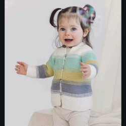 StrikkeOpskrift PDF // Gardur Cardigan Kambgarn Str. 62 68 72 DK