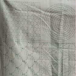 Sashiko Stof 18 motiver // SORT , MARINO BL� ELLER NATUR HVID