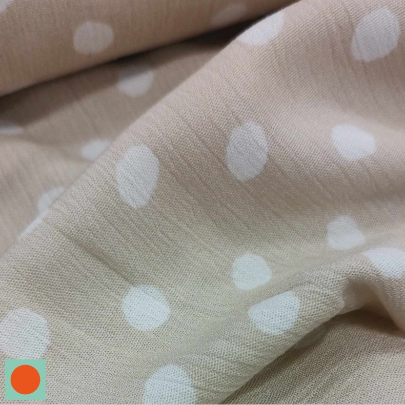 Crepe vvet 119,- Khaki creme prik