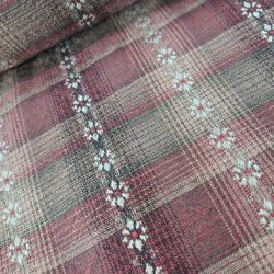 Tochio yarn-dyed //Kukma Stribet blomst Bordeaux