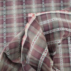 Tochio yarn-dyed //Kukma Stribet blomst Bordeaux