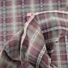 Tochio yarn-dyed //Kukma Stribet blomst Bordeaux