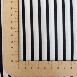 Bomulds Poplin // Sm� Striber Hvid Sort