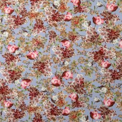 Bomulds poplin // Alberthe lysebl� bordeaux og creme