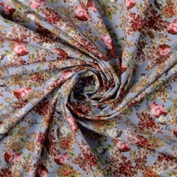 Bomulds poplin // Alberthe lysebl� bordeaux og creme