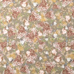 Bomulds poplin // Albethe gr� bordeaux og creme