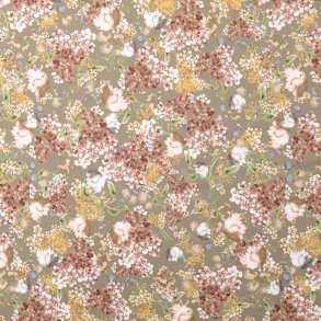 Bomulds poplin // Albethe gr� bordeaux og creme