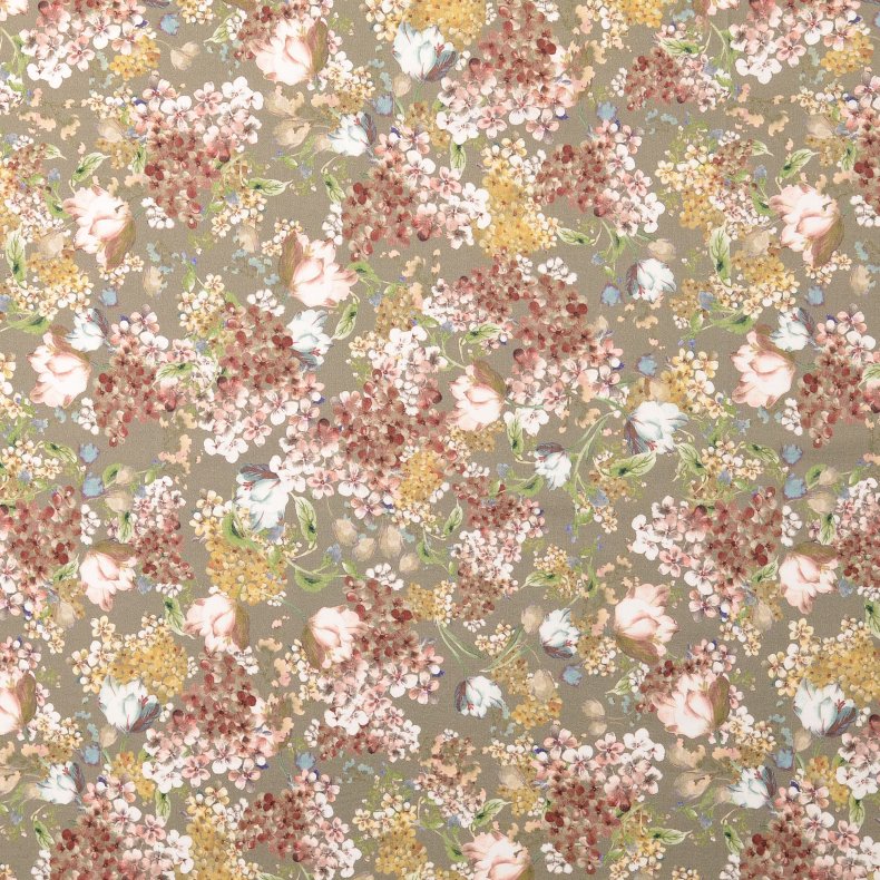 Bomulds poplin // Albethe gr� bordeaux og creme