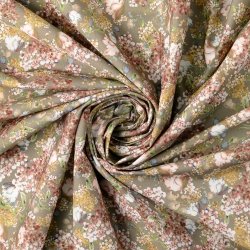 Bomulds poplin // Albethe gr� bordeaux og creme