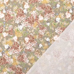 Bomulds poplin // Albethe gr� bordeaux og creme