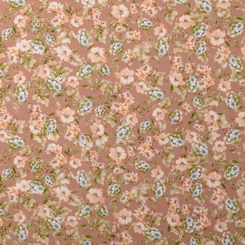 Bomulds poplin // Kathrine Gl. rosa lysegr�n og Creme