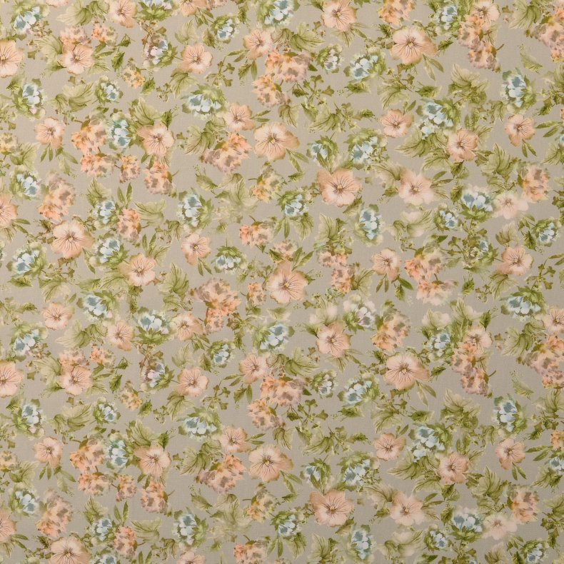 Bomulds poplin // Kathrine gr� lysegr�n og creme