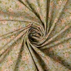 Bomulds poplin // Kathrine gr� lysegr�n og creme
