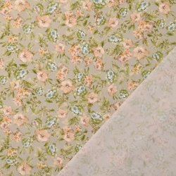 Bomulds poplin // Kathrine gr� lysegr�n og creme