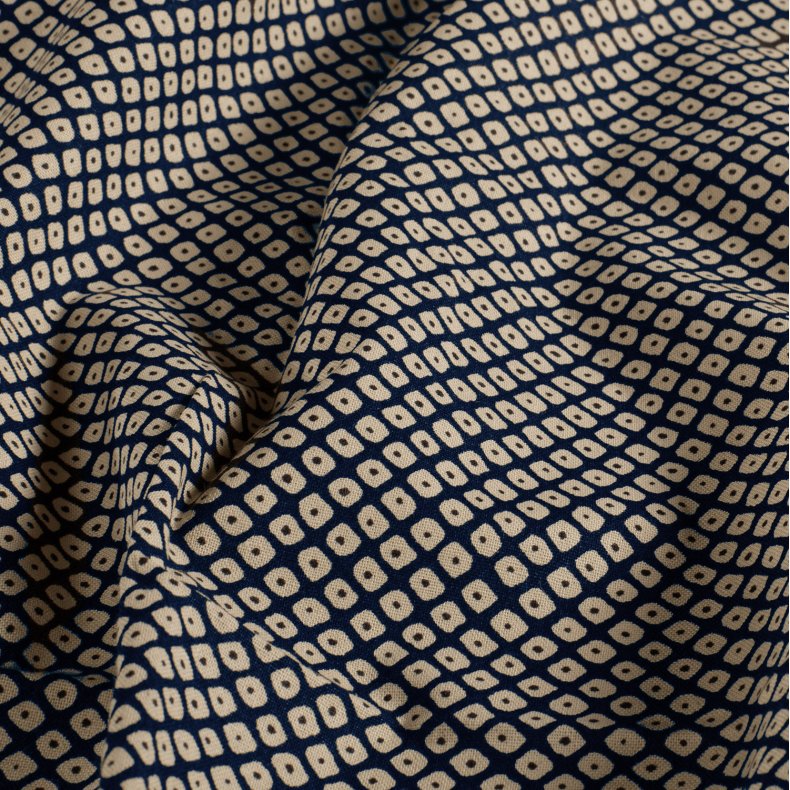 Bomulds L�rred // Sashiko diamond Marine bl�