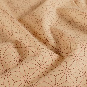Bomulds L�rred // Sashiko Geometry Natur Bordeaux