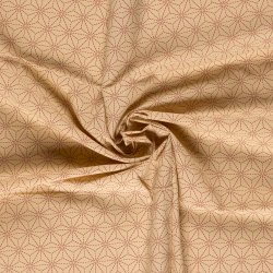 Bomulds L�rred // Sashiko Geometry Natur Bordeaux