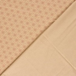 Bomulds L�rred // Sashiko Geometry Natur Bordeaux