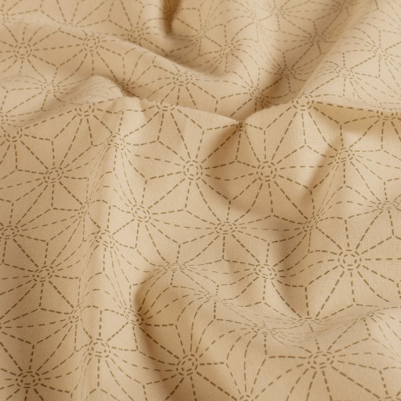 Bomulds L�rred // Sashiko Geometry creme