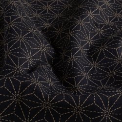 Bomulds L�rred // Sashiko Geometry Marine Creme