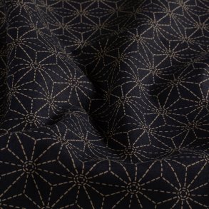 Bomulds L�rred // Sashiko Geometry Marine Creme