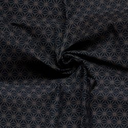 Bomulds L�rred // Sashiko Geometry Marine Creme