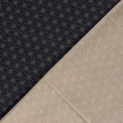Bomulds L�rred // Sashiko Geometry Marine Creme
