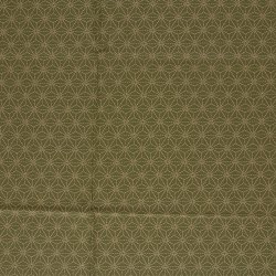 Bomulds L�rred // Sashiko Geometry Gr�n Creme