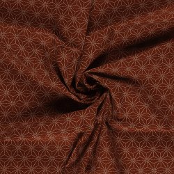 Bomulds L�rred // Sashiko Diamond Bordeaux m. creme