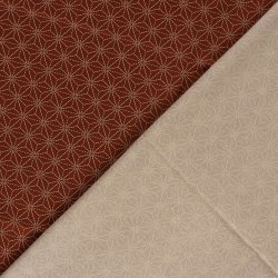 Bomulds L�rred // Sashiko Diamond Bordeaux m. creme