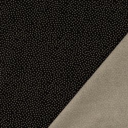Bomulds poplin // Prik Sort m. hvid