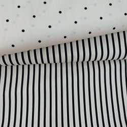 Bomulds Poplin // Sm� Striber Hvid Sort