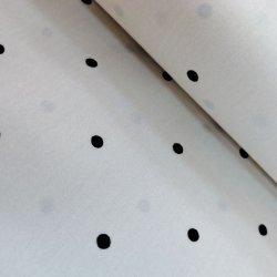 Bomulds Poplin // Sm� Prikker Hvid Sort