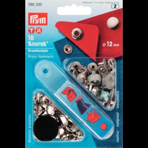 TRYKKNAP-KIT ANORAK 10STK �=12MM S�LV