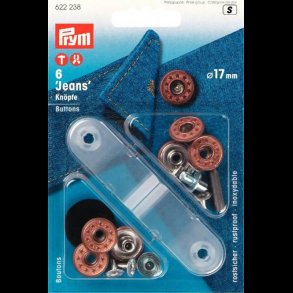 TRYKKNAP-KIT JEANS 6STK �=17MM - STJERNER - BRONZE