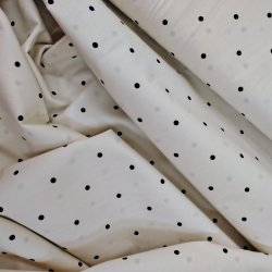 Bomulds Poplin // Sm� Prikker Hvid Sort