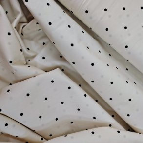 Bomulds Poplin // Sm� Prikker Hvid Sort