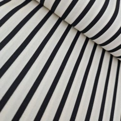 Bomulds Poplin // Sm� Striber Hvid Sort