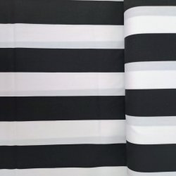Bomulds Poplin // Sort Stribet Sort Hvid