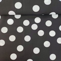 Bomulds Poplin // Store Prikker Sort Hvid