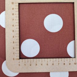 Bomulds Poplin // Store Prikker Brun Hvid